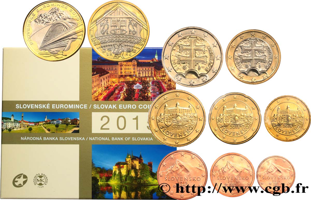 SLOVAQUIE SÉRIE Euro BRILLANT UNIVERSEL - NATIONAL BANK 2015 BU