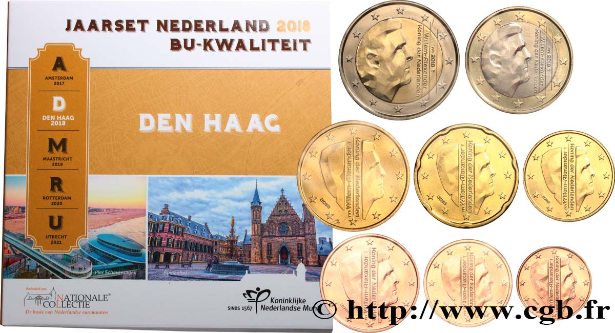 NETHERLANDS SÉRIE Euro BRILLANT UNIVERSEL - DEN HAAC 2018 Brilliant Uncirculated