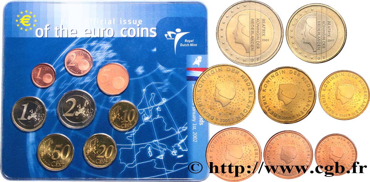 NETHERLANDS SÉRIE Euro BRILLANT UNIVERSEL 2002 Brilliant Uncirculated