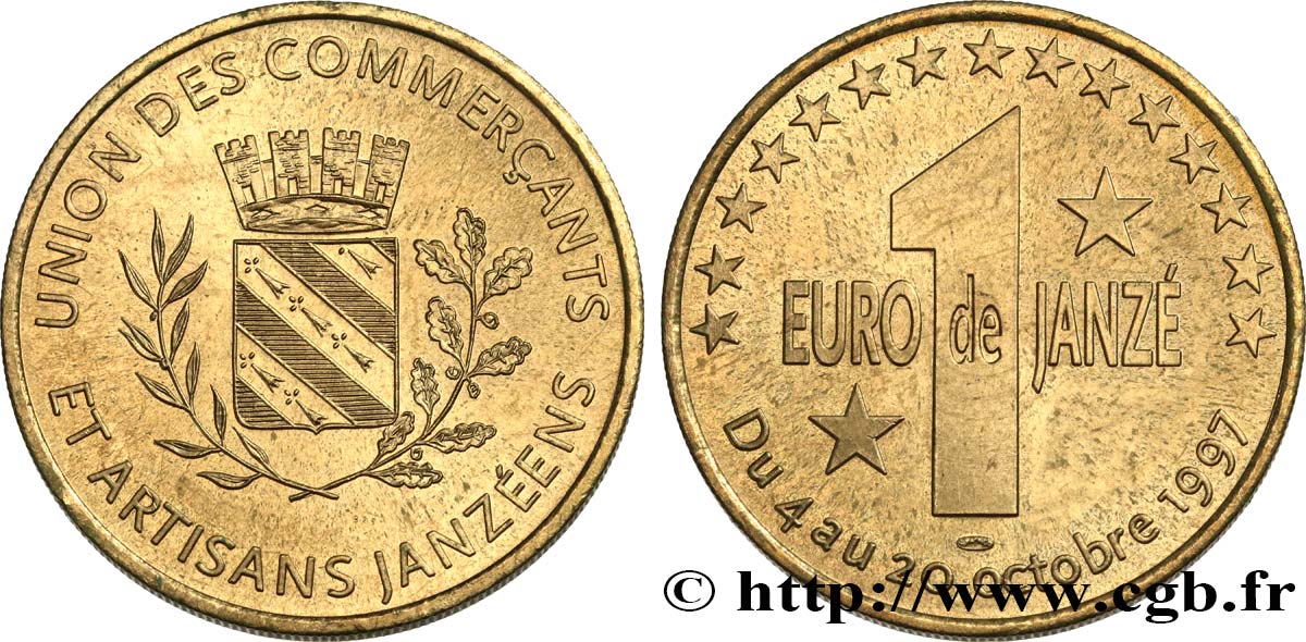 FRANCIA 1 Euro de Janzé (4 - 20 octobre 1997) 1997 SPL