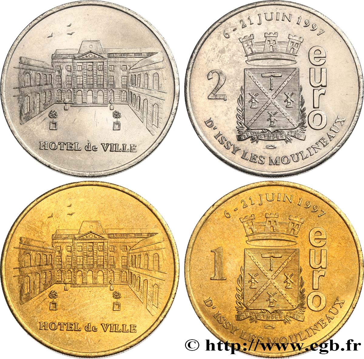 FRANCE Lot 1 et 2 Euro de Issy-les-Moulineaux (6 - 21 juin 1997) 1997 AU