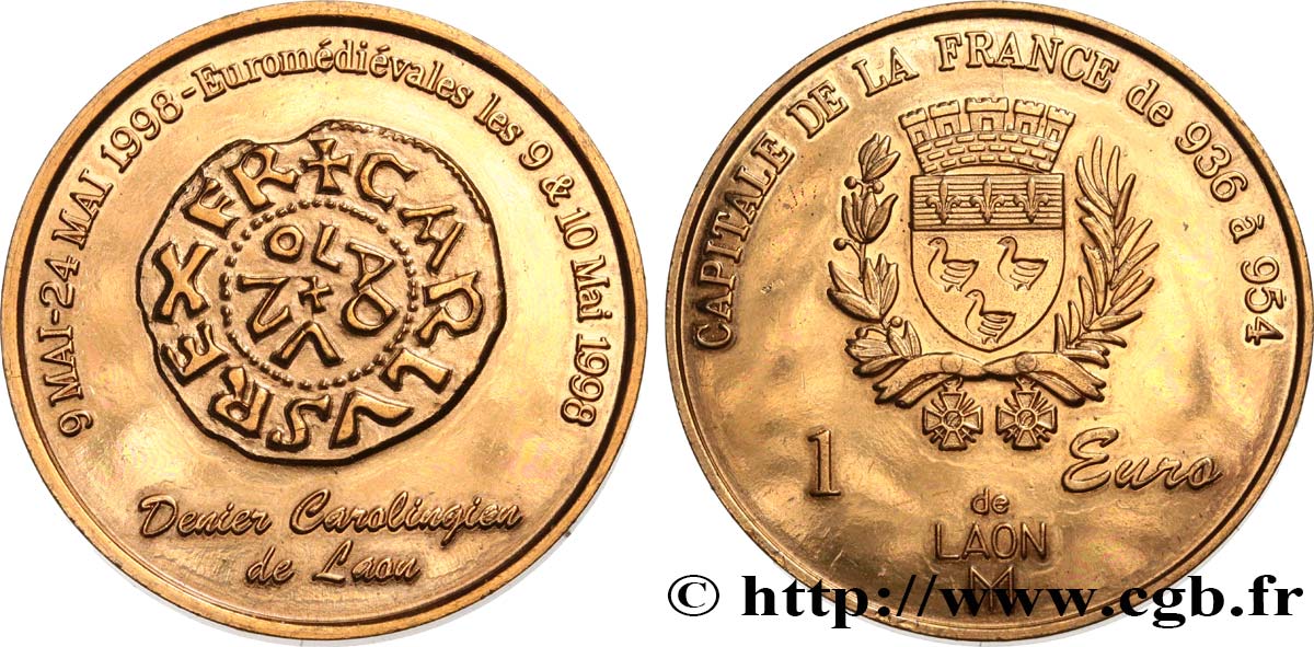 FRANKREICH 1 Euro de Laon (9 - 24 mai 1998) 1998