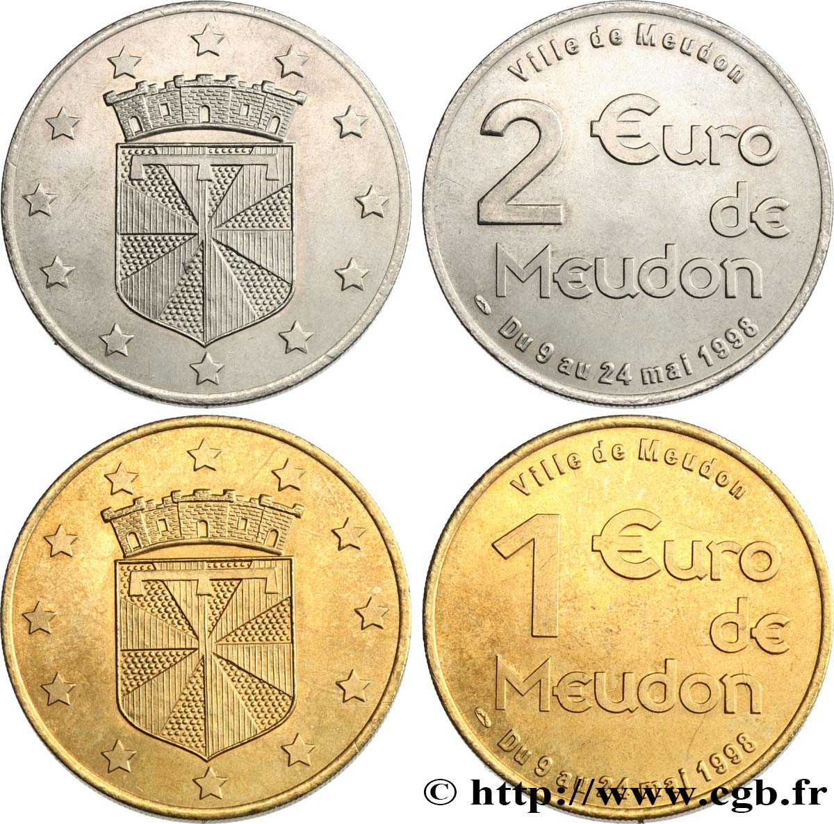 FRANCE Lot 1 et 2 Euro de Meudon (9 - 24 mai 1998) 1998 SUP