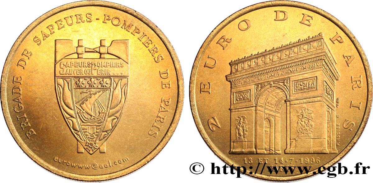 FRANKREICH 2 Euro de Paris (13 et 14 juillet 1996) - Brigade des sapeurs-pompiers de Paris 1996