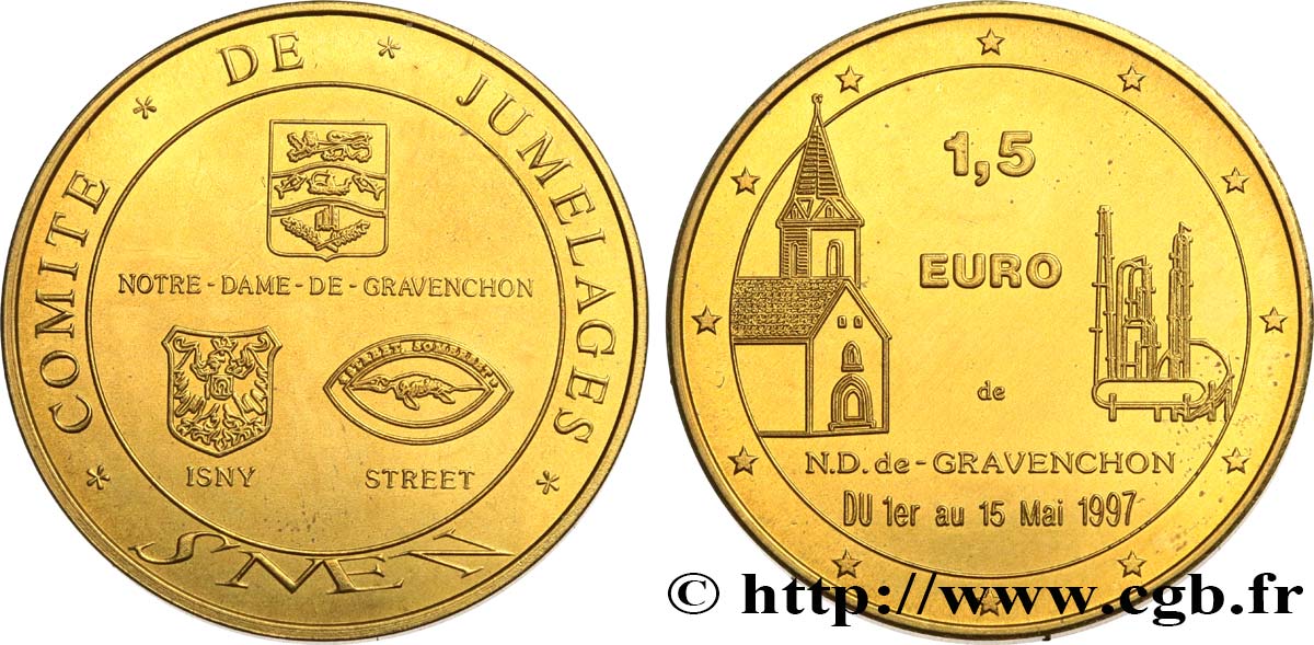 FRANKREICH 1,5 Euro de Notre-Dame de Gravenchon (1er - 15 mai 1997) 1997