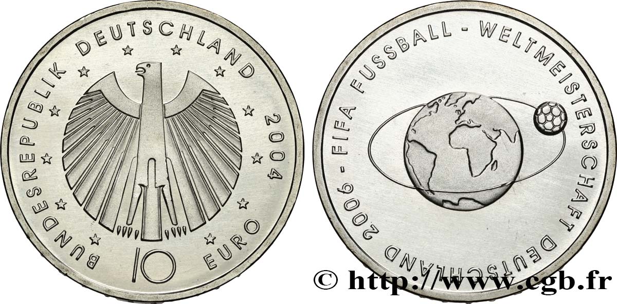 GERMANY 10 Euro COUPE DU MONDE EN ALLEMAGNE 2006 - II tranche B 2004 MS