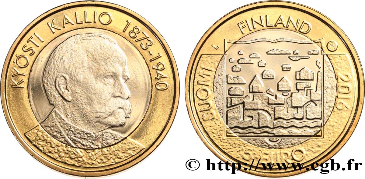 FINLANDIA 5 Euro JUHO KYOSTI KALLIO (1873-1940) 2016 MS