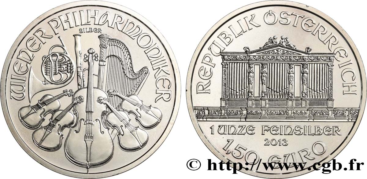AUSTRIA 1,50 Euro LE PHILARMONIQUE DE VIENNE 2013 MS