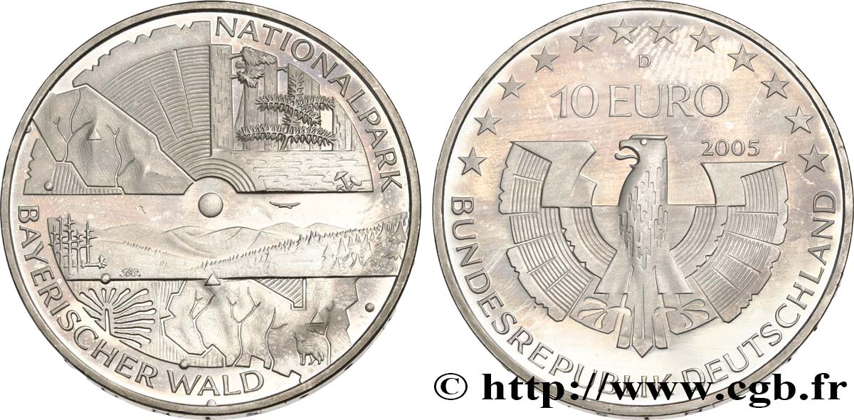 GERMANY 10 Euro PARC NATIONAL DES FORÊTS BAVAROISES 2005 MS