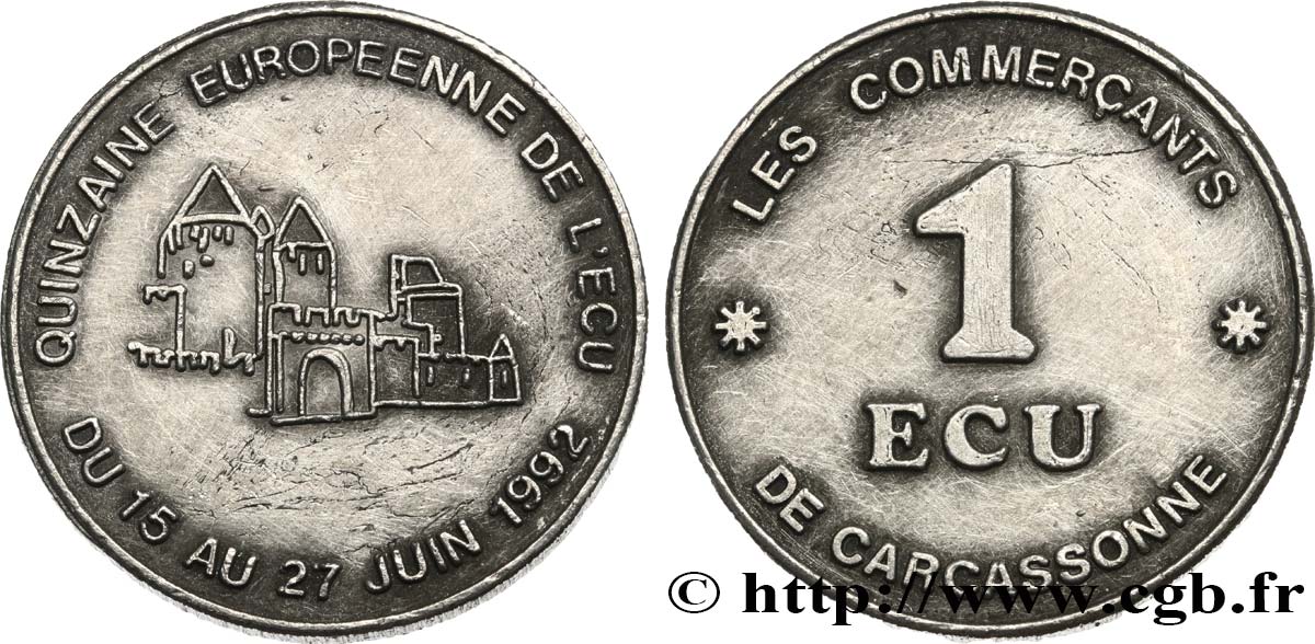 FRANCIA 1 Écu de Carcassonne (15 - 27 juin 1992) 1992 EBC