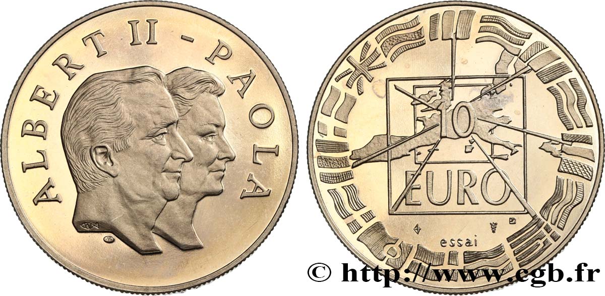 QUINTA REPUBLICA FRANCESA “Essai” 10 Euro ALBERT II - PAOLA n.d. SC