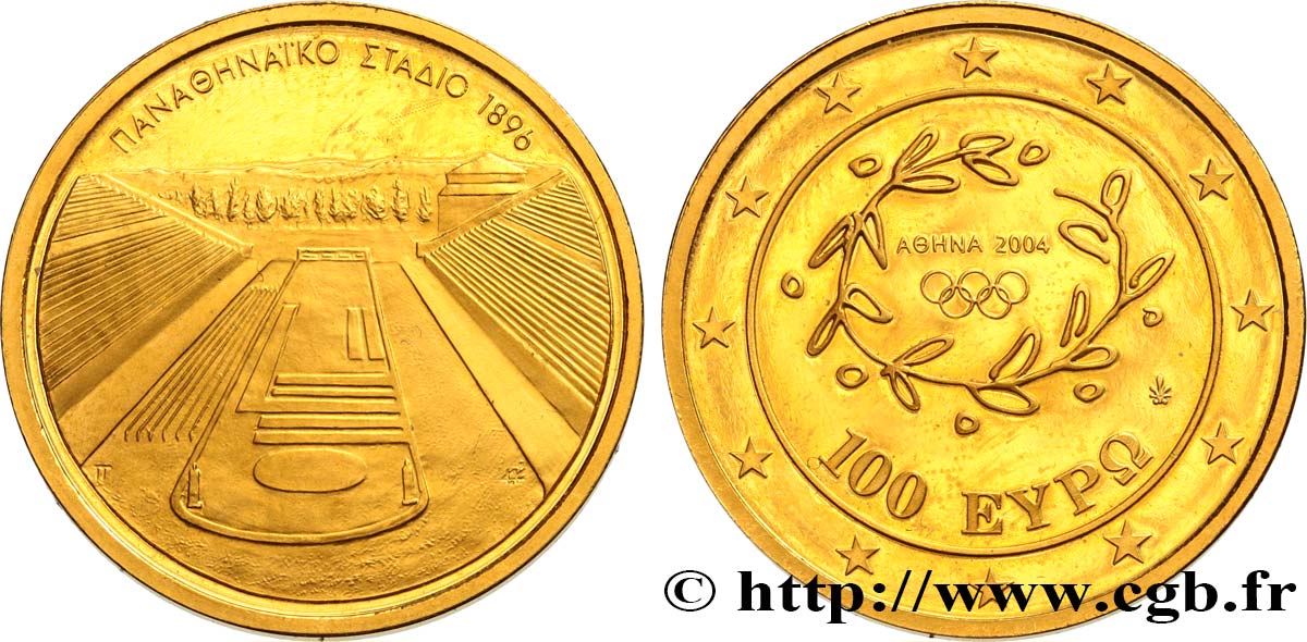 GREECE 100 Euro Jeux Olympiques d Athènes 2004 - Série II - Crypte d Olympie 2004 BE