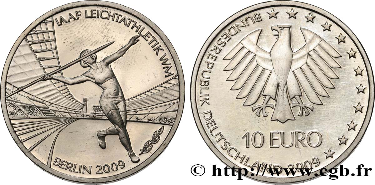 DEUTSCHLAND 10 euro COUPE DU MONDE D ATHLÉTISME IAAF DE BERLIN 2009