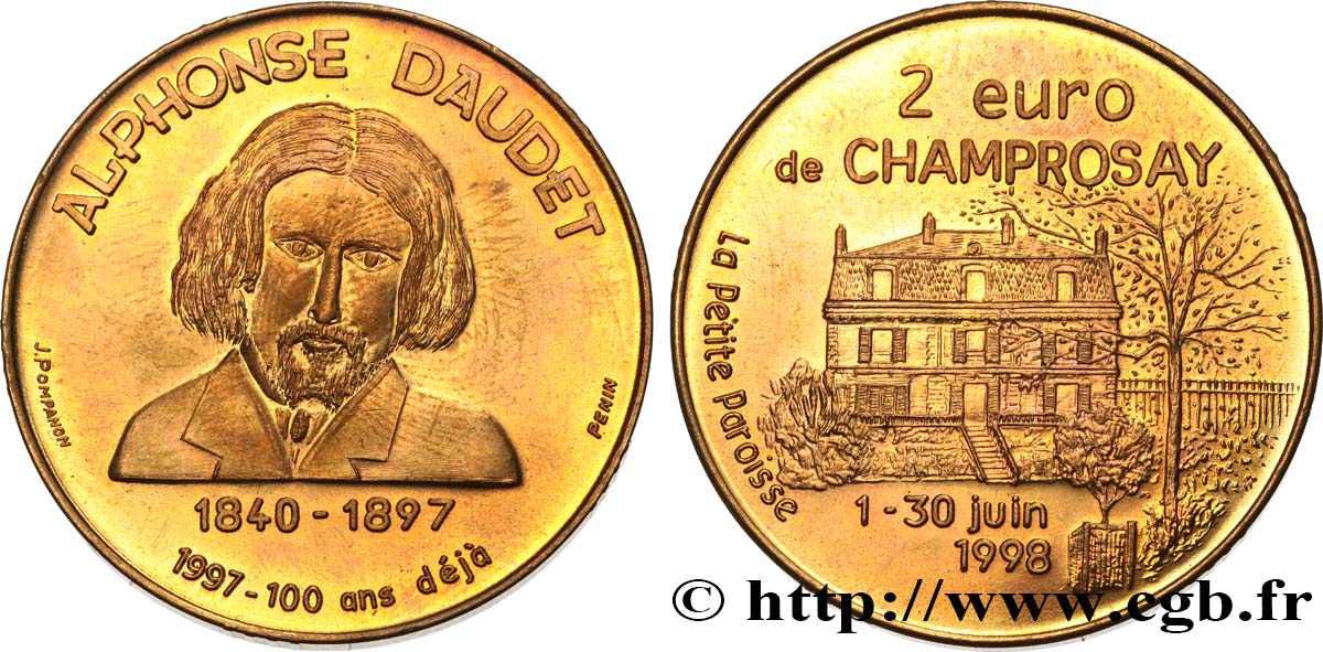 FRANKREICH 2 Euro de Champrosay (1 - 30 juin 1998) 1998