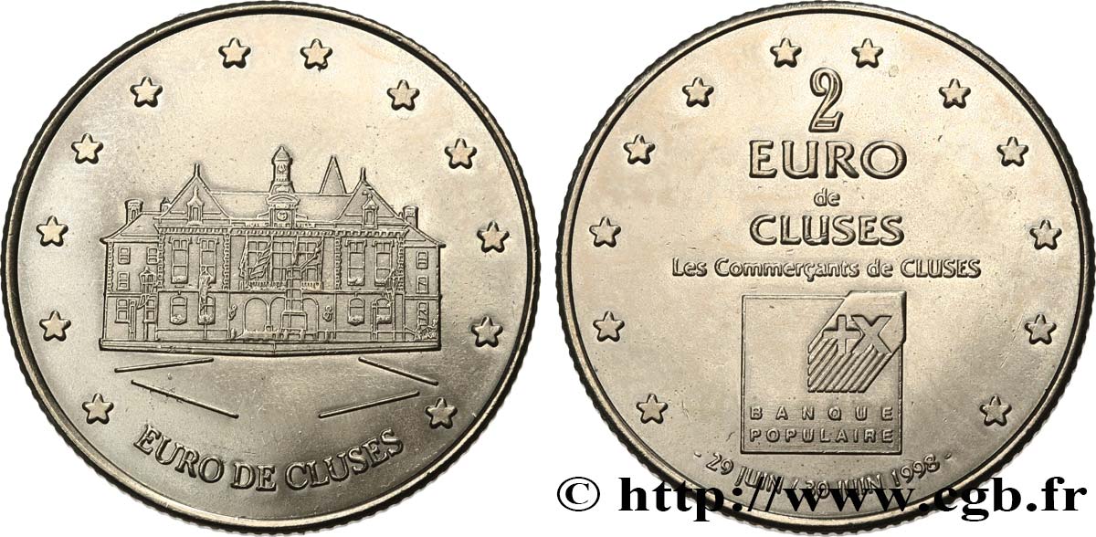 FRANKREICH 2 Euro de Cluses (20 - 30 juin 1998) 1998