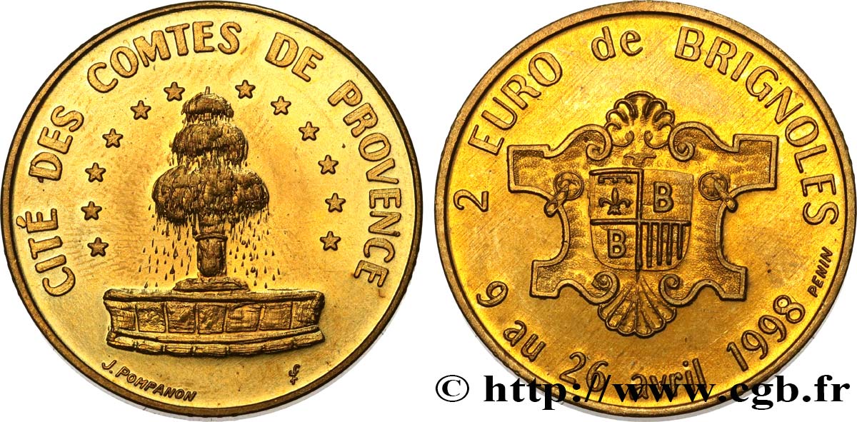 FRANKREICH 2 Euro de Brignoles (9 - 26 avril 1998) 1998