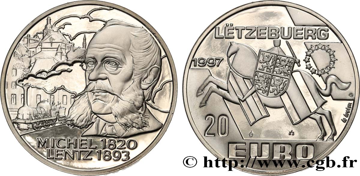LUSSEMBURGO 20 Euro - MICHEL LENTZ 1997 BE