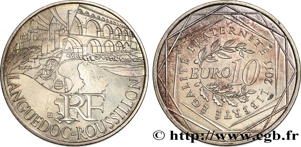 FRANCIA 10 Euro des RÉGIONS - LANGUEDOC-ROUSSILLON 2011 MS