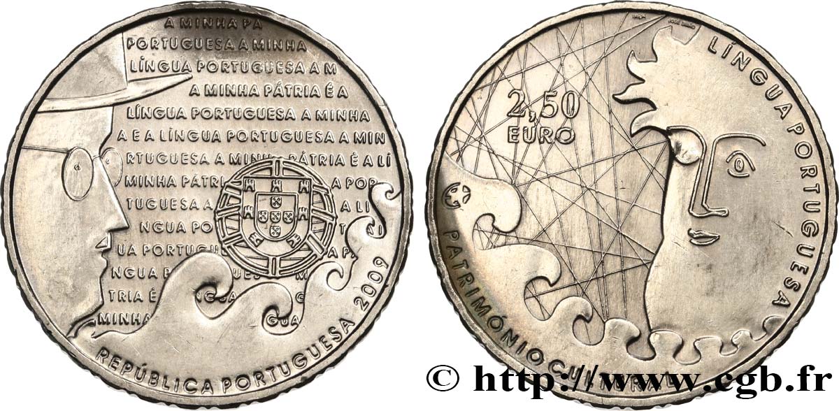 PORTUGAL 2,50 Euro LANGUE PORTUGAISE 2009