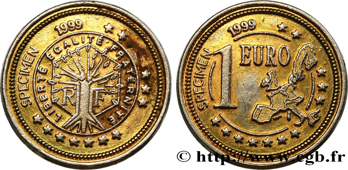 FRANCIA 1 Euro SPECIMEN 1999 MS