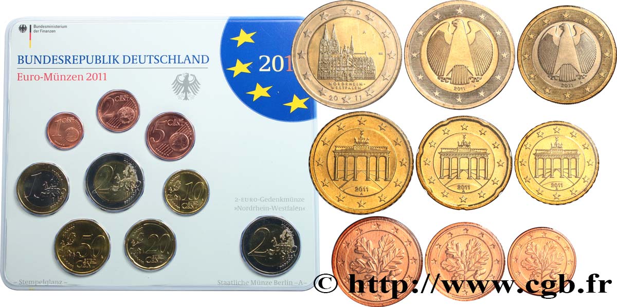 ALLEMAGNE SÉRIE Euro FLEUR de COIN  2011 FDC