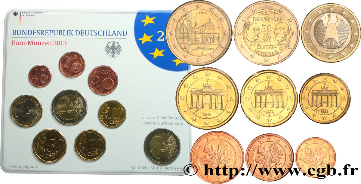 ALLEMAGNE SÉRIE Euro FLEUR de COIN  2013 FDC