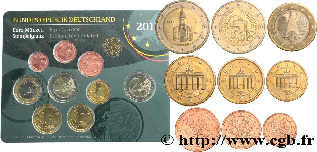 GERMANY SÉRIE Euro FLEUR de COIN  2015 MS