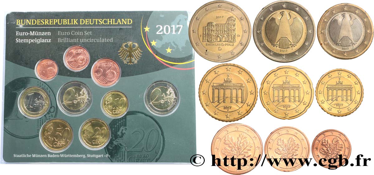 GERMANY SÉRIE Euro FLEUR de COIN  2017 MS