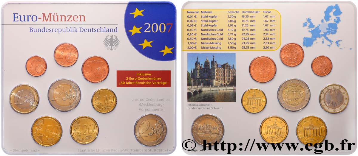 GERMANIA SÉRIE Euro BRILLANT UNIVERSEL  2007 BU
