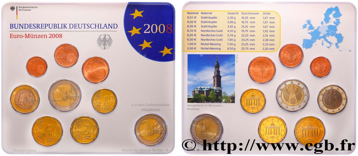 GERMANIA SÉRIE Euro BRILLANT UNIVERSEL   2008 BU