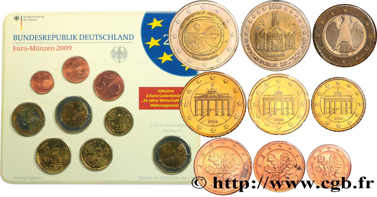 GERMANIA SÉRIE Euro FLEUR de COIN  2009 FDC