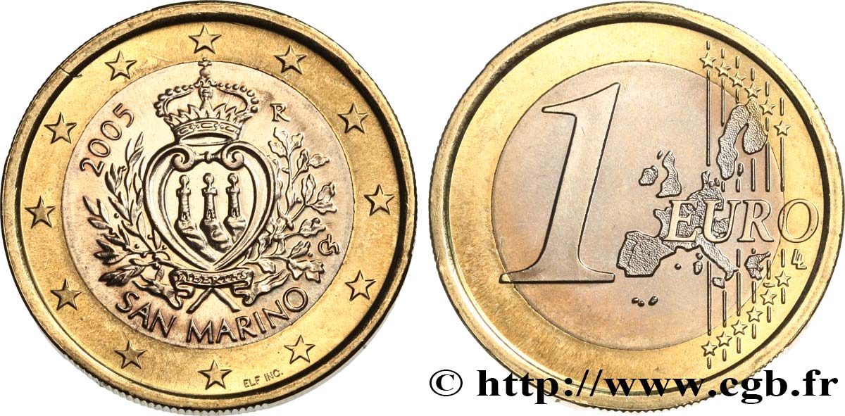 SAN MARINO 1 Euro ARMOIRIES 2005