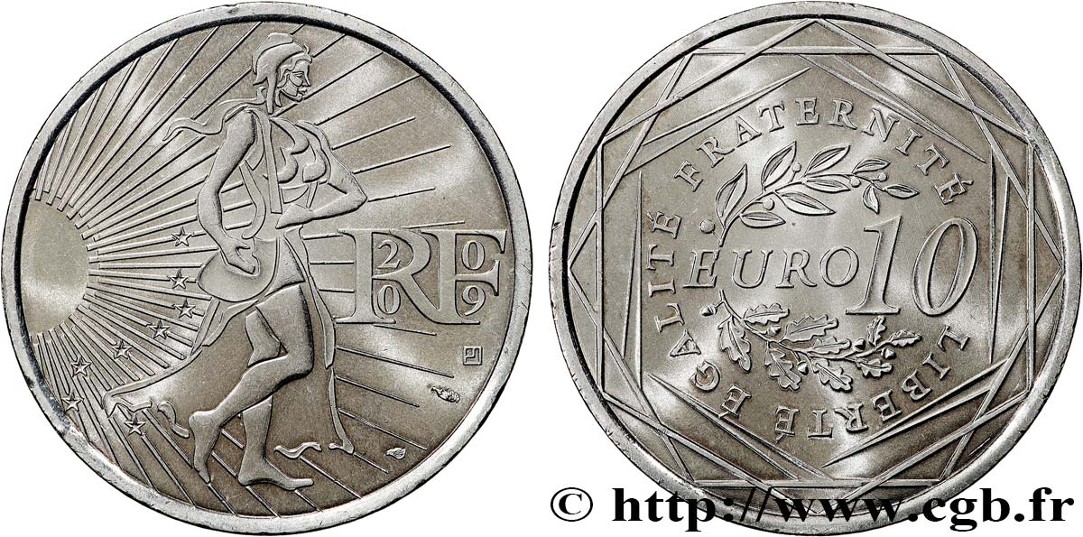 FRANCIA 10 Euro LA SEMEUSE 2009 SC