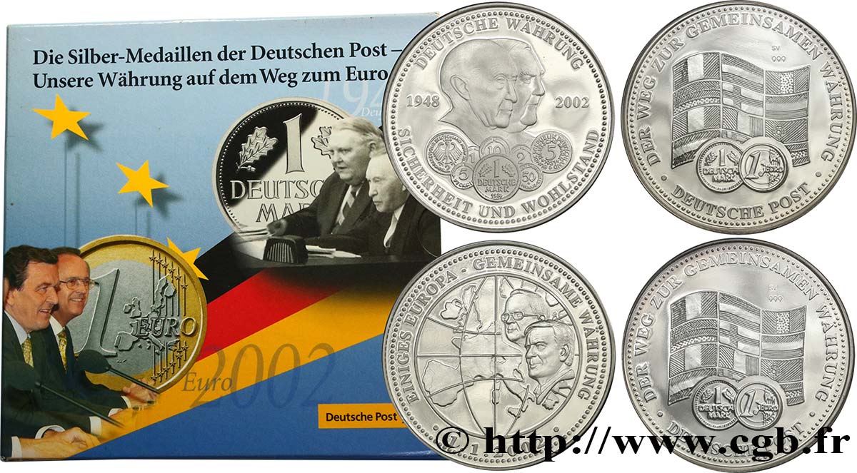 GERMANY Médailles d’argent de la Deutsche Post 2002 Proof set