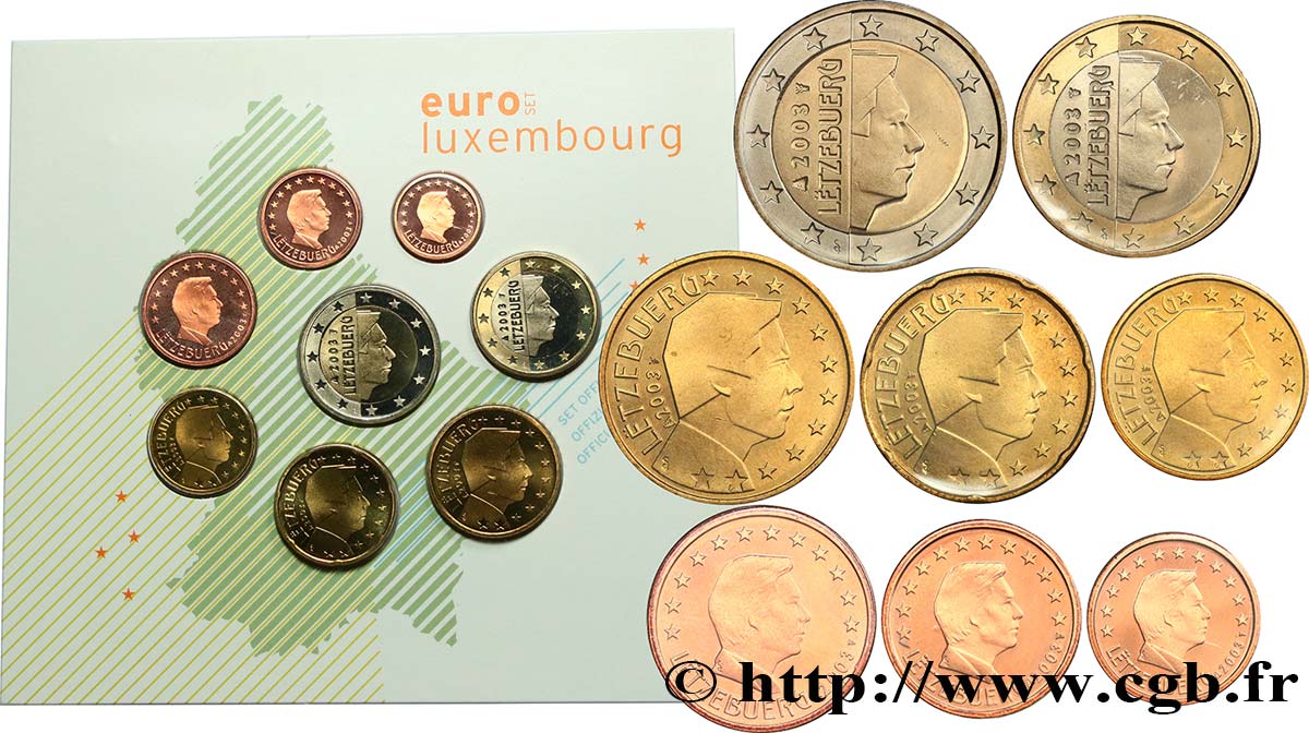 LUXEMBOURG SÉRIE Euro BRILLANT UNIVERSEL 2003 Brilliant Uncirculated