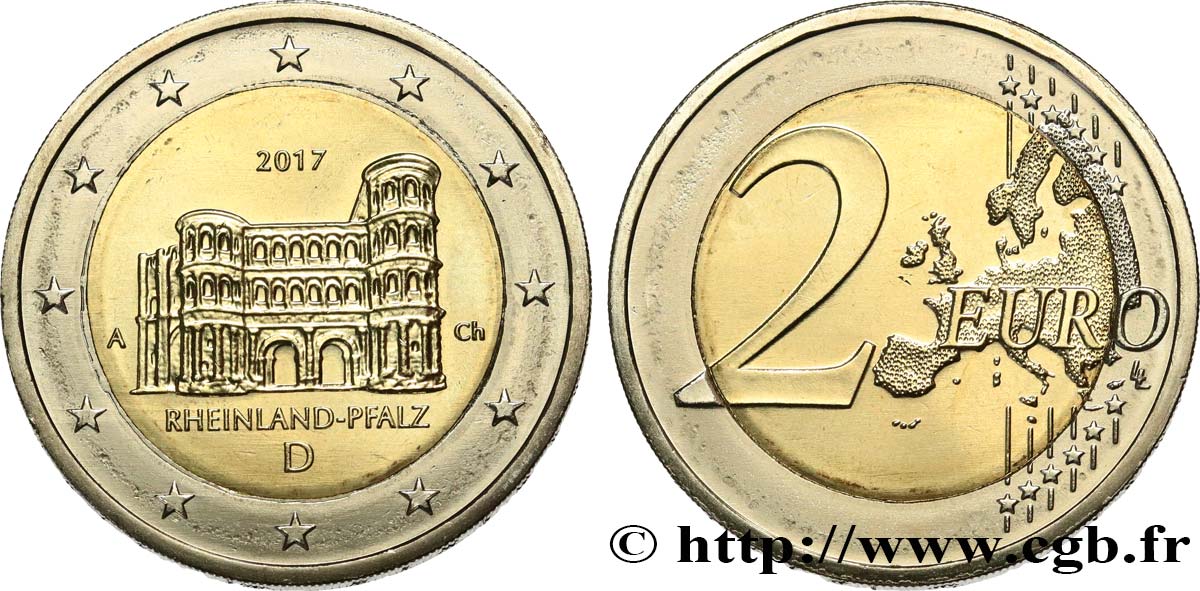 GERMANIA 2 Euro RHENANIE-PALATINAT - PORTA NIGRA (TREVES) 2017 MS