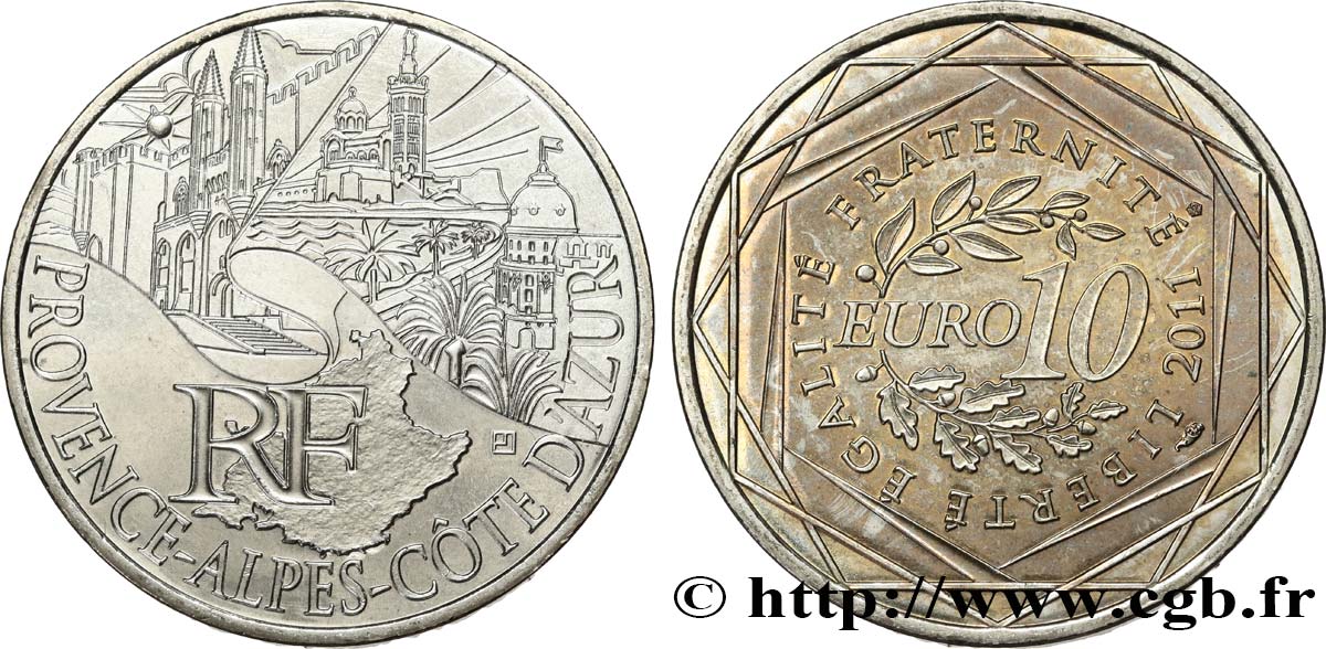 FRANCE 10 Euro des RÉGIONS - PROVENCE-ALPES-CÔTE-D’AZUR 2011 MS