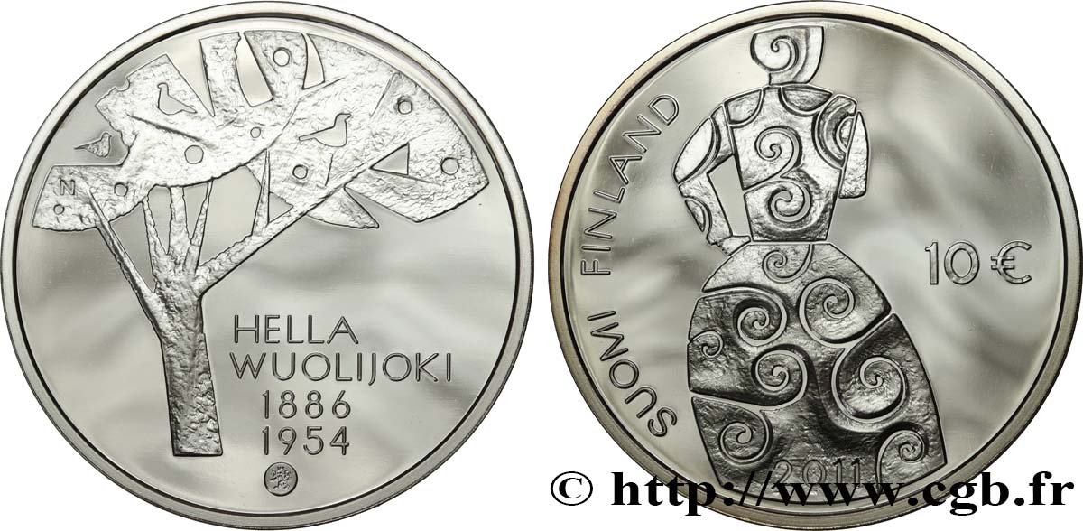 FINLANDIA Belle Épreuve 10 Euro HELLA WUOLIJOKI 2011 Prueba