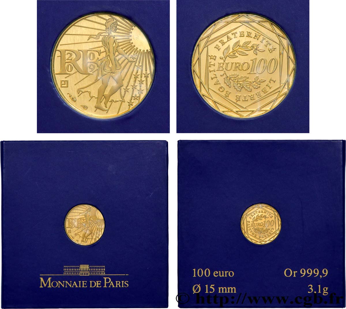 INVESTMENT GOLD 100 Euro LA SEMEUSE (or) 2009 BU