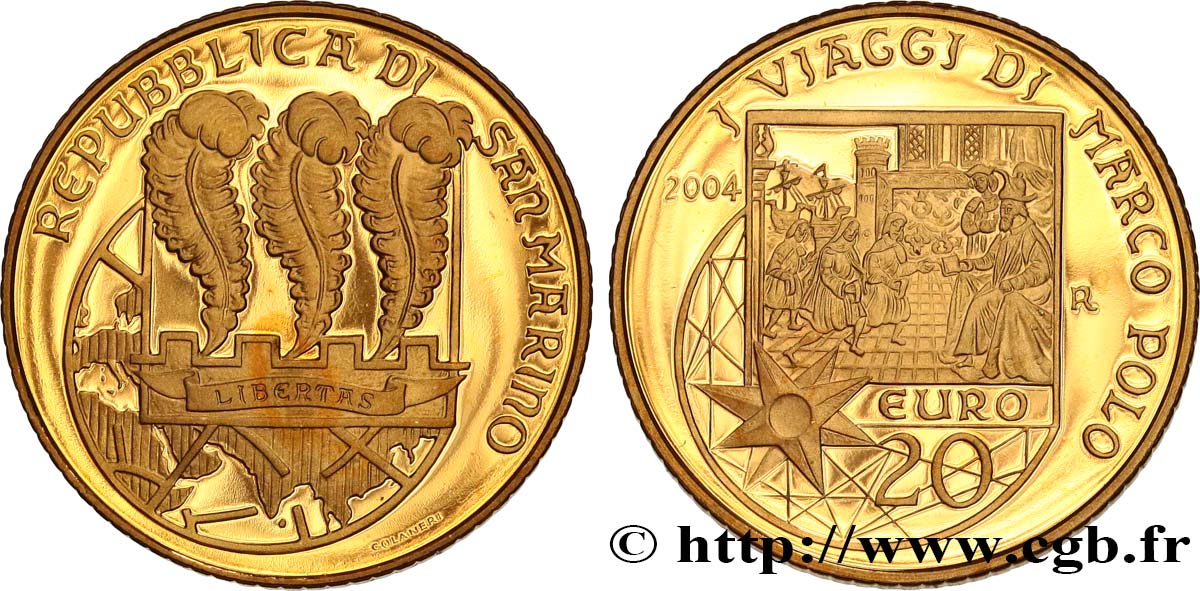 RÉPUBLIQUE DE SAINT- MARIN 20 Euro (or) - MARCO POLO 2004 BE