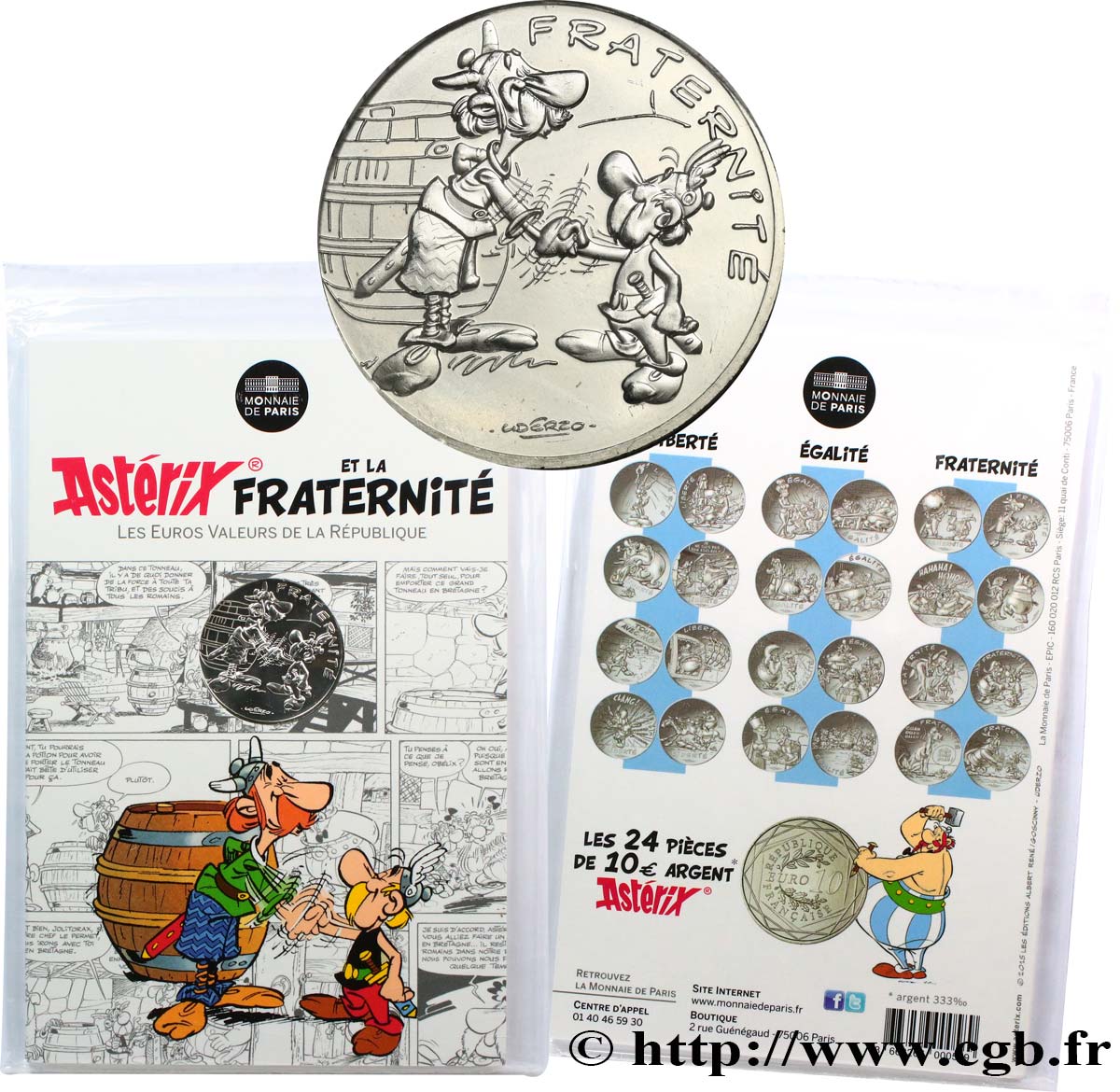 FRANCE 10 EURO ASTÉRIX ET LES VALEURS DE LA RÉPUBLIQUE - Fraternité BRETONS 2015 MS