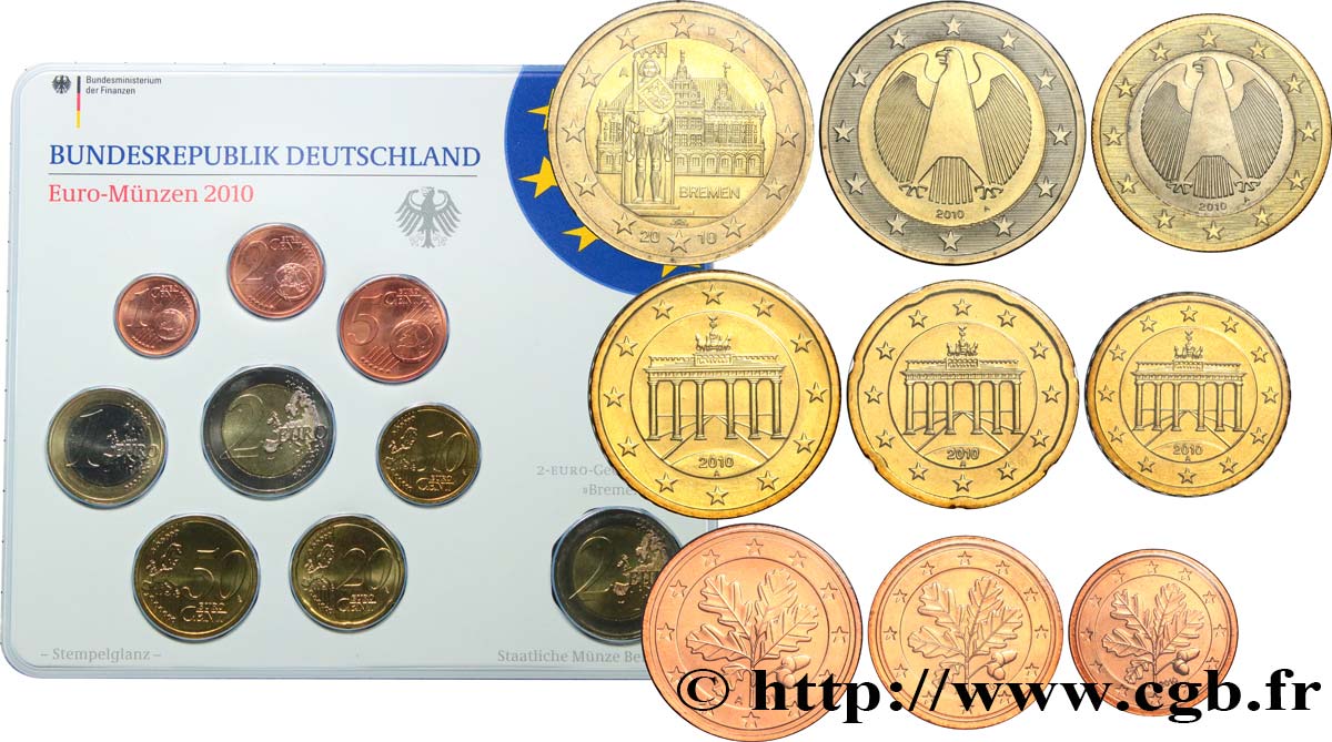 GERMANY SÉRIE Euro FLEUR de COIN  2010 MS