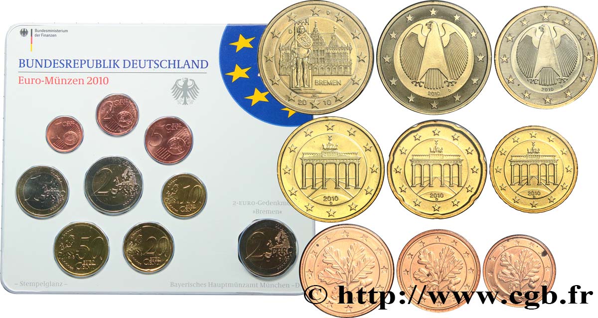 ALEMANIA SÉRIE Euro BRILLANT UNIVERSEL  2010 BU