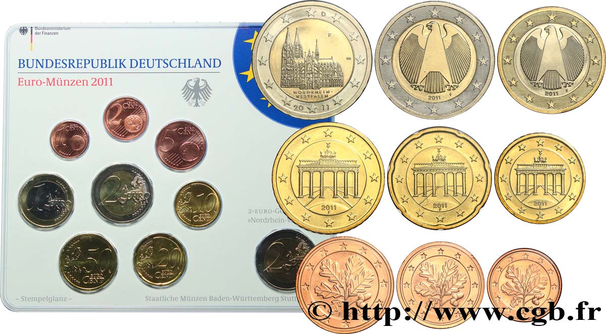GERMANY SÉRIE Euro FLEUR de COIN  2011 MS