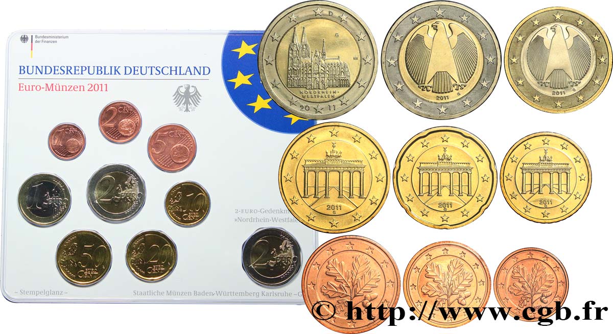 GERMANY SÉRIE Euro FLEUR de COIN  2011 MS