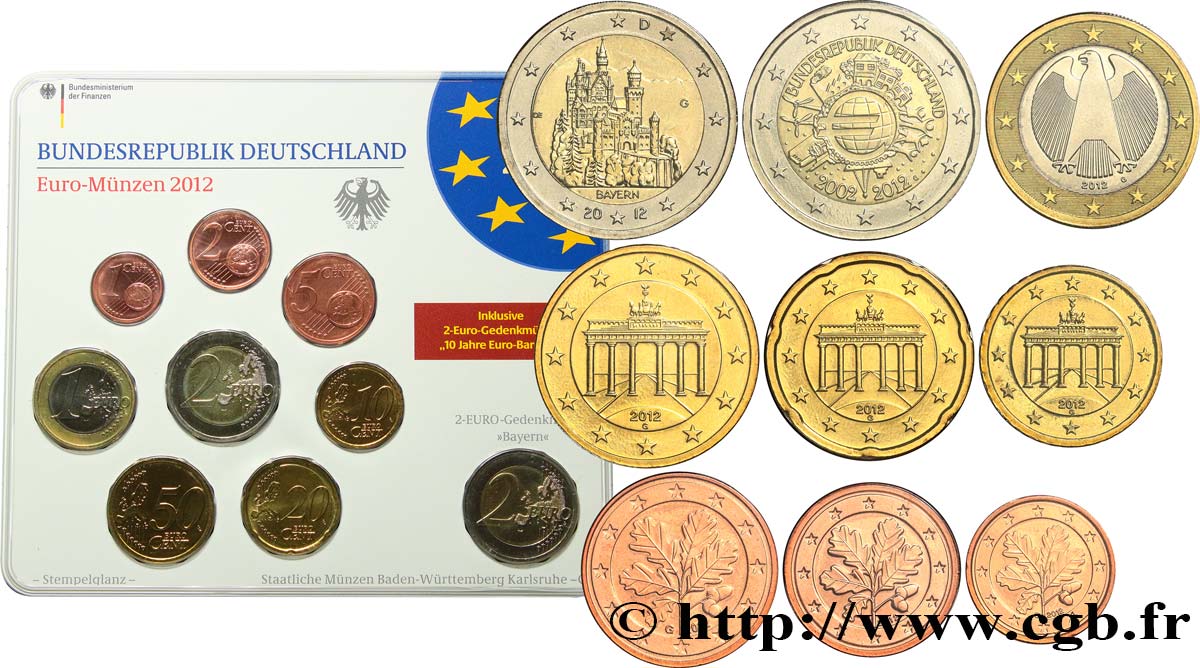 ALLEMAGNE SÉRIE Euro FLEUR de COIN  2012 FDC