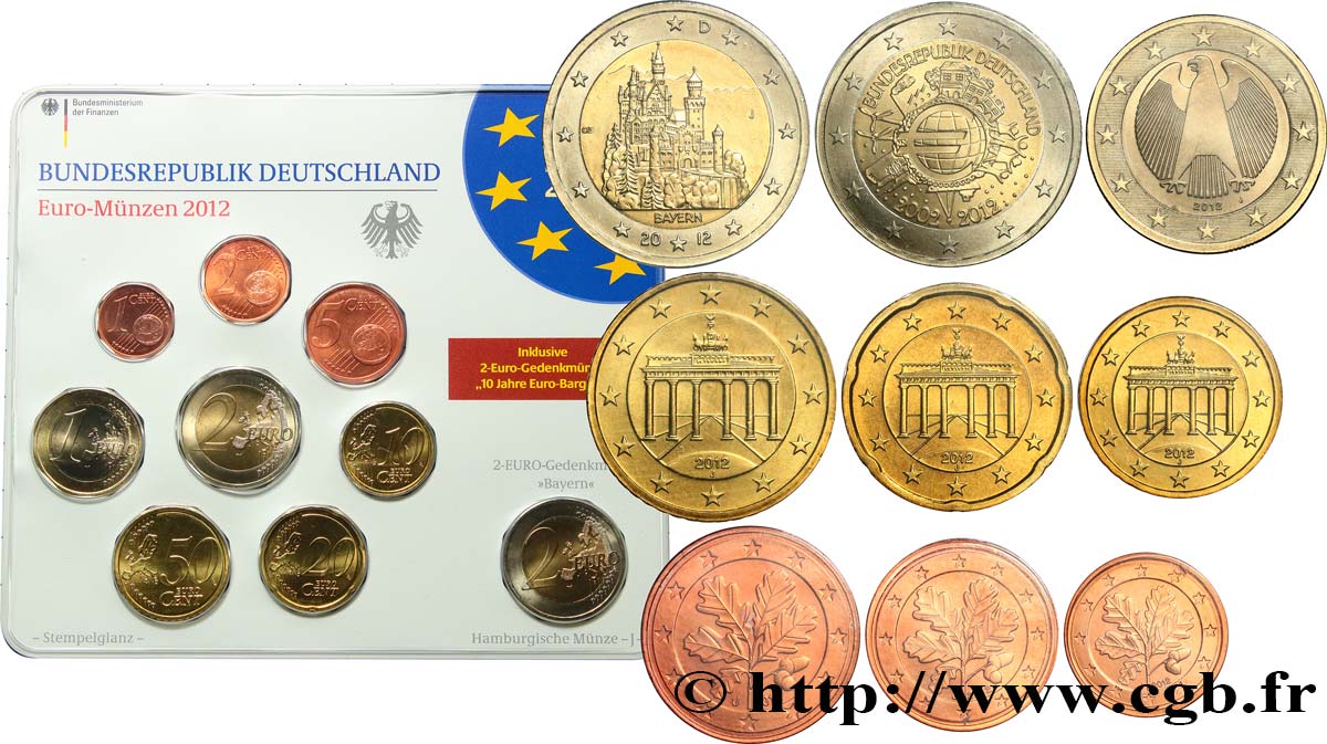 ALLEMAGNE SÉRIE Euro BRILLANT UNIVERSEL  2012 FDC