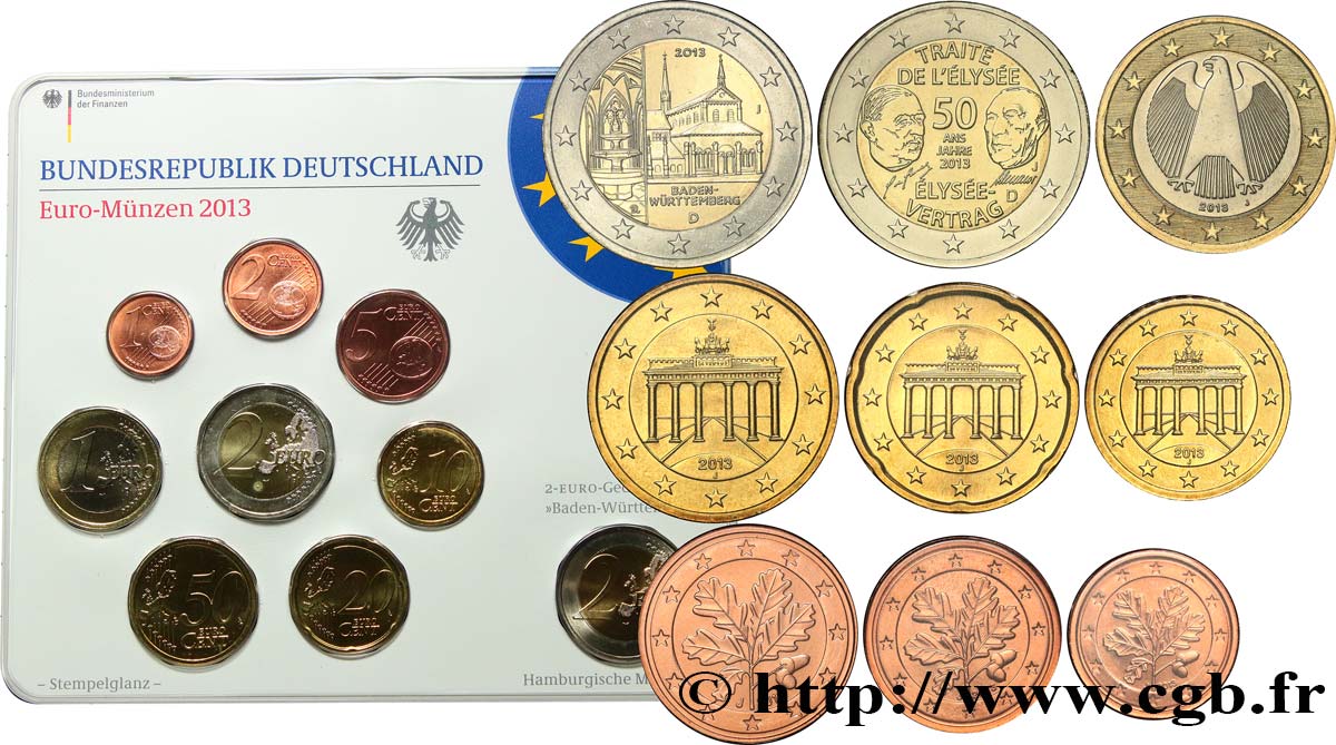 GERMANIA SÉRIE Euro BRILLANT UNIVERSEL  2013 FDC
