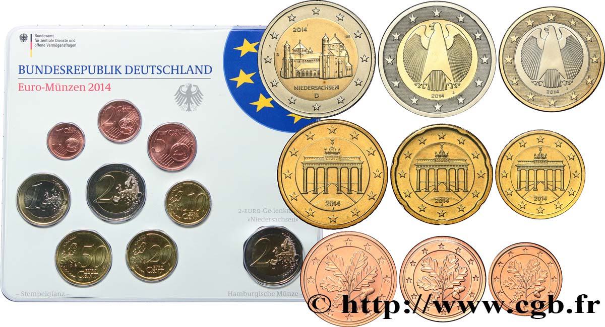 DEUTSCHLAND SÉRIE Euro BRILLANT UNIVERSEL  2014