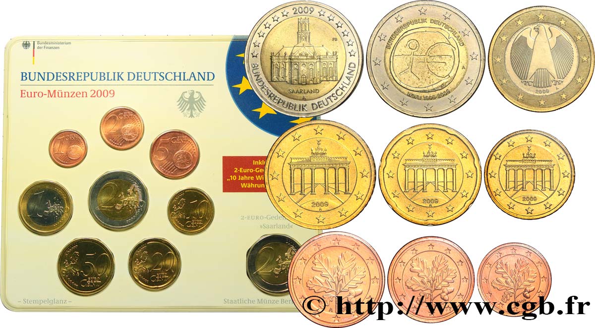 ALEMANIA SÉRIE Euro FLEUR de COIN  2009 FDC